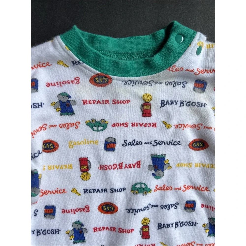Rare Vintage 90's OshKosh Baby Vestbak Car Mechanic Overalls Set Sz 3-6 Mnths